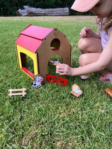 Imagen 3 de 8 de Granja Madera Con Animales Juego Didactico Infantil Niños