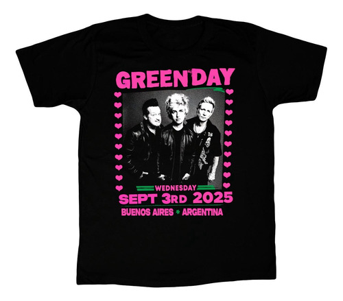 Remeras Estampadas Dtg Full Hd Green Day Argentina Corazones