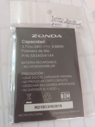 Bateria Zonda Para Z400 (rd15d3h63616)
