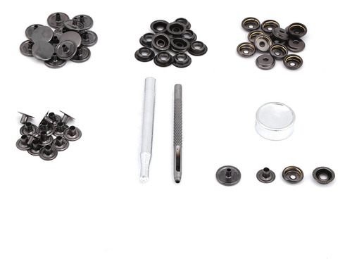 Kit Broche Presion Metal Herramienta Cierre Boton Cantidad