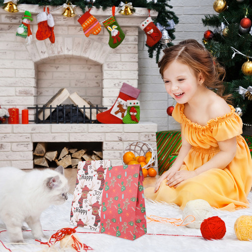 Bolsas De Papel Para Empacar Dulces Navideños, Bolsas Para C