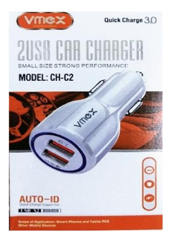 Cargador Vmex Para Celular 2 Usb Para Auto