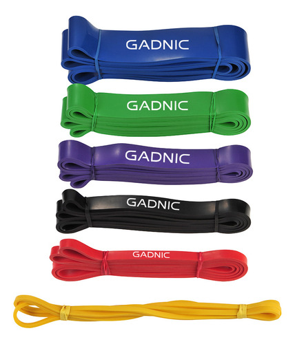 Set X6 Bandas Elásticas Gadnic Ejercicio Niveles Resistencia Color Azul