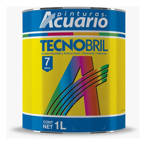 Pintura Esmalte Tecnobril Color Blanco Mate 1l / Pinturas Acuario