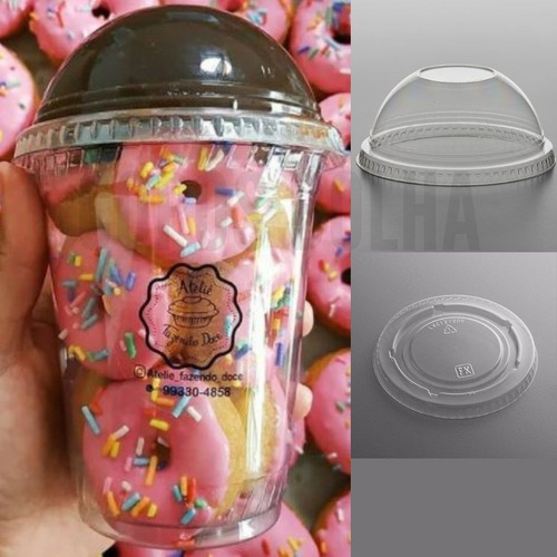 10 Copo 360 Ml Tampa Bolha E Divisória Pipoca E Algodão Doce