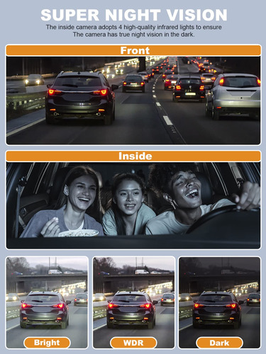 Dash Cam Pruveeo Con Vista De 360 Grados, 4 Canales Frontale