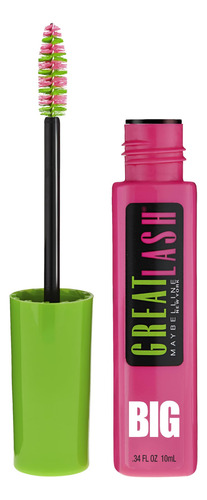Máscara Maybelline Great Lash Big, Lavable, Muy Negra
