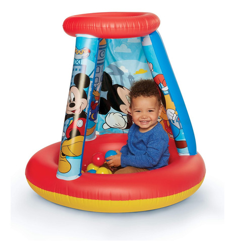 Mickey Mouse Pozo De Pelotas Para Niños, 1 Inflable Y 15 Bol