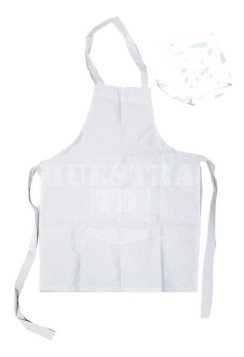 Delantal De Dril Blanco Con Peto Para Cheff Cocina Parrilla