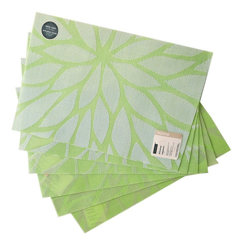 Set De 6 Manteles Individuales Color Verde 4935704