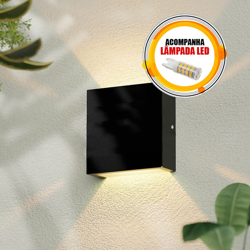Kit 5 Arandela De Lisa Parede Externa E Interna + Led