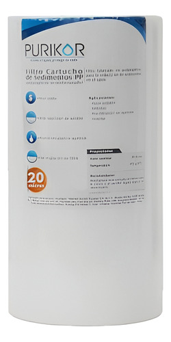 Paq. 5 Filtros Polipropileno Termofusionado 4.5x10x20