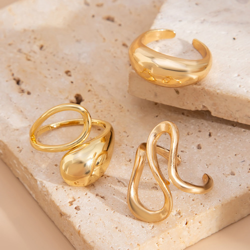 Conjunto De Joyas Vintage Ajustables Para Dedos Abiertos Par