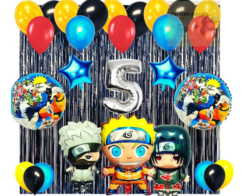 Combo Globos De Cumpleaños Naruto Naruto Kit Completo N°3