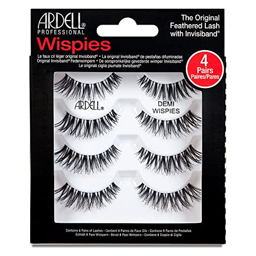 Pestañas Postizas Ardell Demi Wispies Negras, Maquillaje De