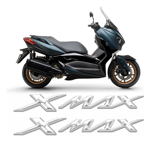 Par Adesivo Emblema Scooter Yamaha Xmax 2023 Moto Verde