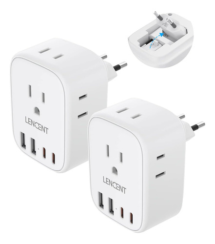 Adaptador De Enchufe Internacional Para Ee.uu. Y Europa Con