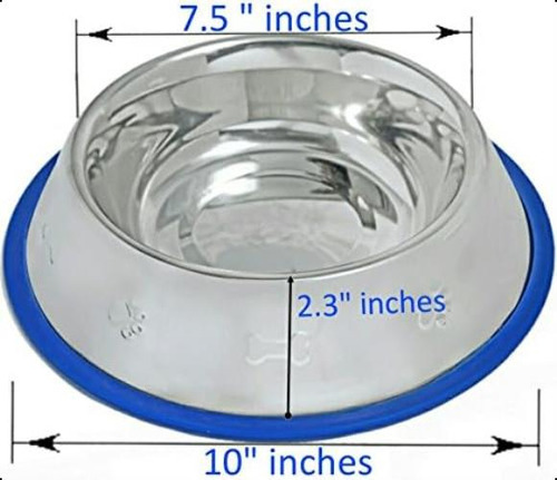 Juego De 2 Cuencos De Acero Inoxidable Para Perros Grabados