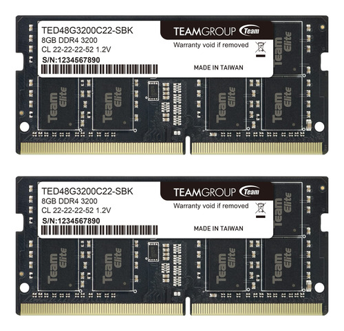 Memoria Ram Ddr4 16gb(2x8gb) 3200mhz Teamgroup Laptop