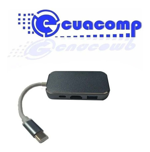 Adaptador Hub Usb-c A 3 Usb 3.0 + Hdmi 1080p + Usb-c