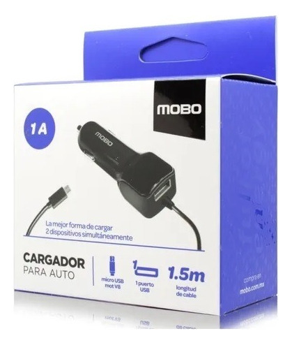 Cargador De Auto (plug-in) Mobo Microusb V8 + Puerto Usb