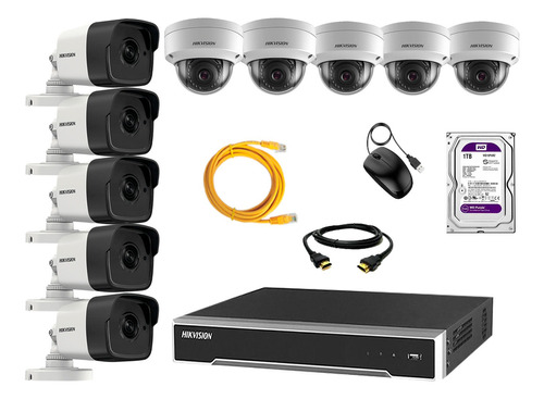 Camara Seguridad Ip Poe Full Hd Kit 10 Hikvision Disco 1tb