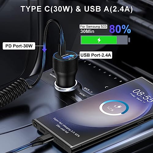 Cargador De Coche Para Android Samsung A14 (5g) S23 S23 Ultr