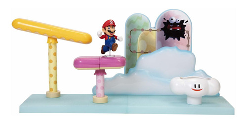 Super Mario Cloud World Diorama Set Con 2.5 Pulgadas Running