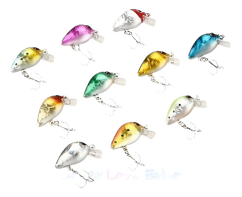 Pesca 10pcs Engaña Mucho Minnow Pez Tackle Bajo Ganchos Cebo