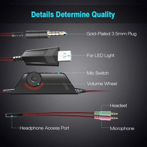 Imagen 5 de 7 de Audífonos Gamer Kotion Each G9000 C/ Micrófono Y Luces Led