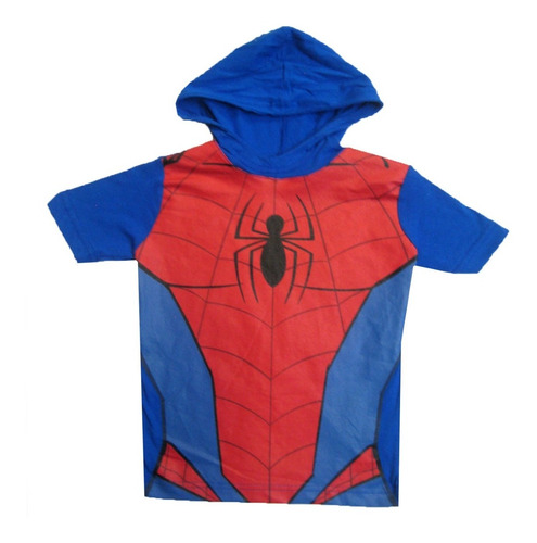 Playera Spiderman Traje Original Con Gorro