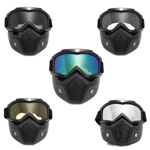 Mascara Careta Modular Moto Racer Casco Open Face Motocross