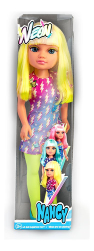 Nancy Neon Fashion Doll Con Cabello Amarillo, Muñeca De 16  