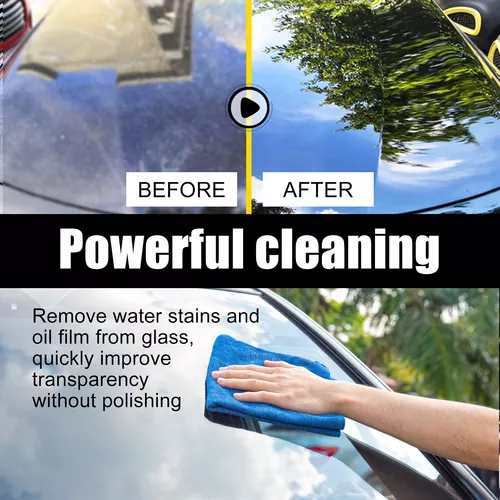 Glass Oil Film Remover,Degreasing Film Cleaning Agent for Car Front  Windshield Oil Film Remover for Car Window Cleaning Agent for Both Home and  Car