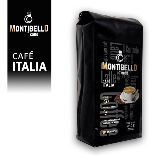 Café Tostado En Grano O Molido Montibello Italia 250gr