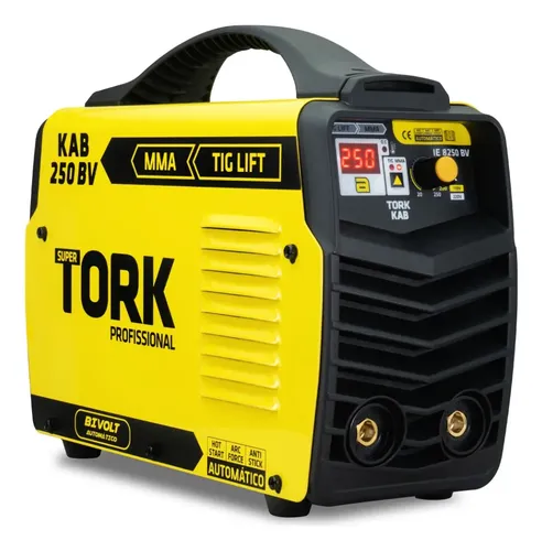 Maquina De Solda Inversora Kab 250 Amp Mma Tig Tork Cor Amarelo/P...