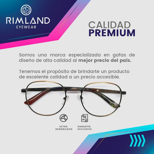 Imagen 3 de 5 de Armazón Marcos Anteojos Rimland (sku7119)