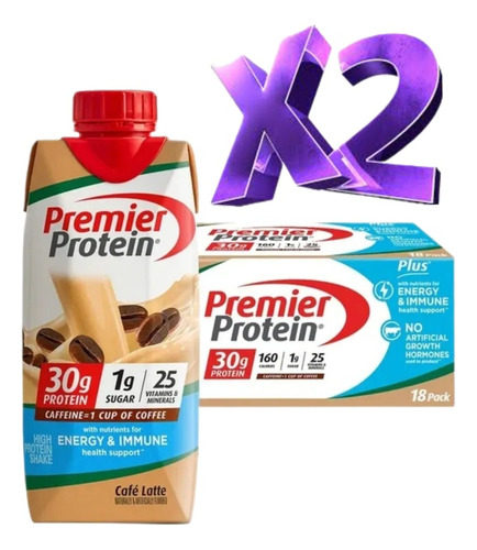 Premier Protein Cafe Latte Batido De Proteína.  36 Envases