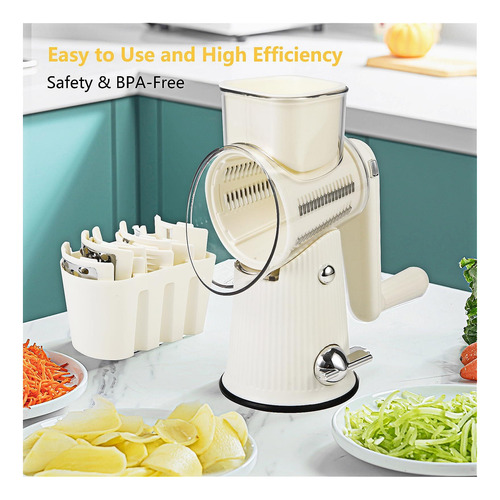 Rallador De Queso Giratorio Pdaenlky Con Mango, Manivela De