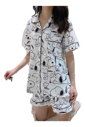 Pijama Japonés Lindo Dibujos Animados Snoopy Verano Señoras