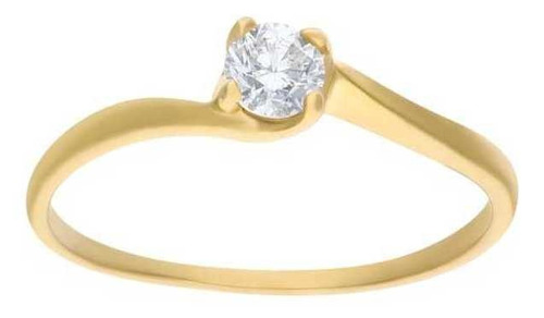 Anillo Bizzarro Solitario Oro Amarillo 14k Y 24pts Diamante