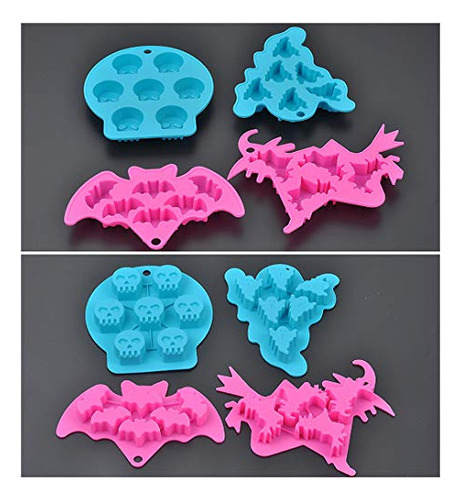 Juego De 4 Moldes Para Chocolate Para Halloween, Diseño De C