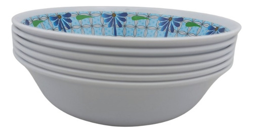 Tazon Redondo Tipo Plástico Melamina Alcatraz 15cm 6 Color Azul Acero