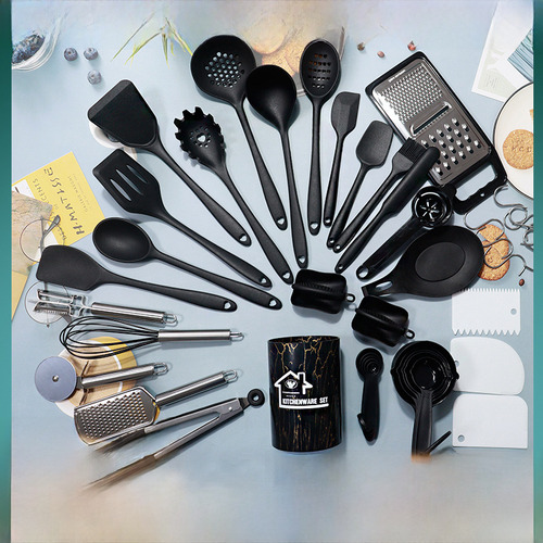 Conjunto De 10 Utensílios De Cozinha De Silicone - Chá Em Pó