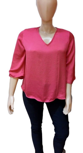 Blusa Seda Mangas 3/4  Talle 56 - Color Fucsia - Ron