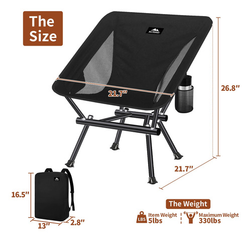 Silla De Camping Anyoker 133zz-sjb Ligera Y Plegable Café Café