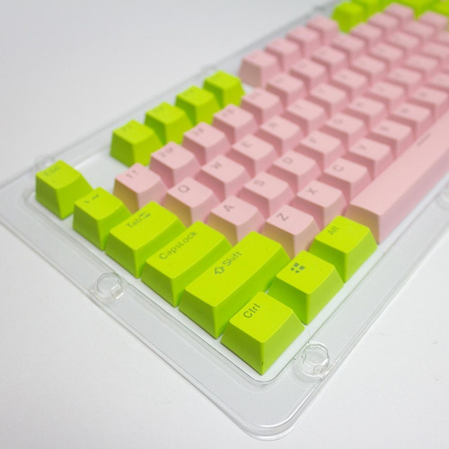 Imagen 3 de 3 de Keycaps Set Color Verde + Rosado Pastel