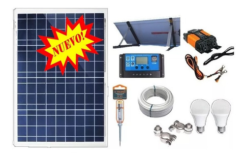 Imagen 1 de 6 de Kit Solar Captura 650w/día Panel Para Tv Led Celular Bateria
