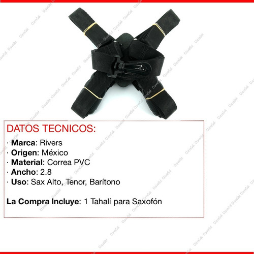 Tahali Correa Para Saxofon Soporte En Hombros Y Espalda Cds