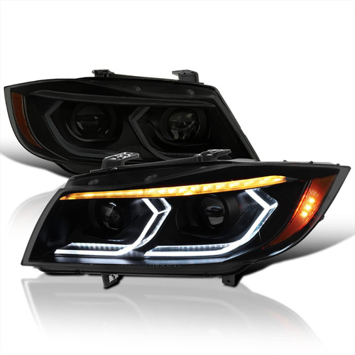 Spec-d Tuning Faro Delantero Doble Proyector Negro Humo Tubo